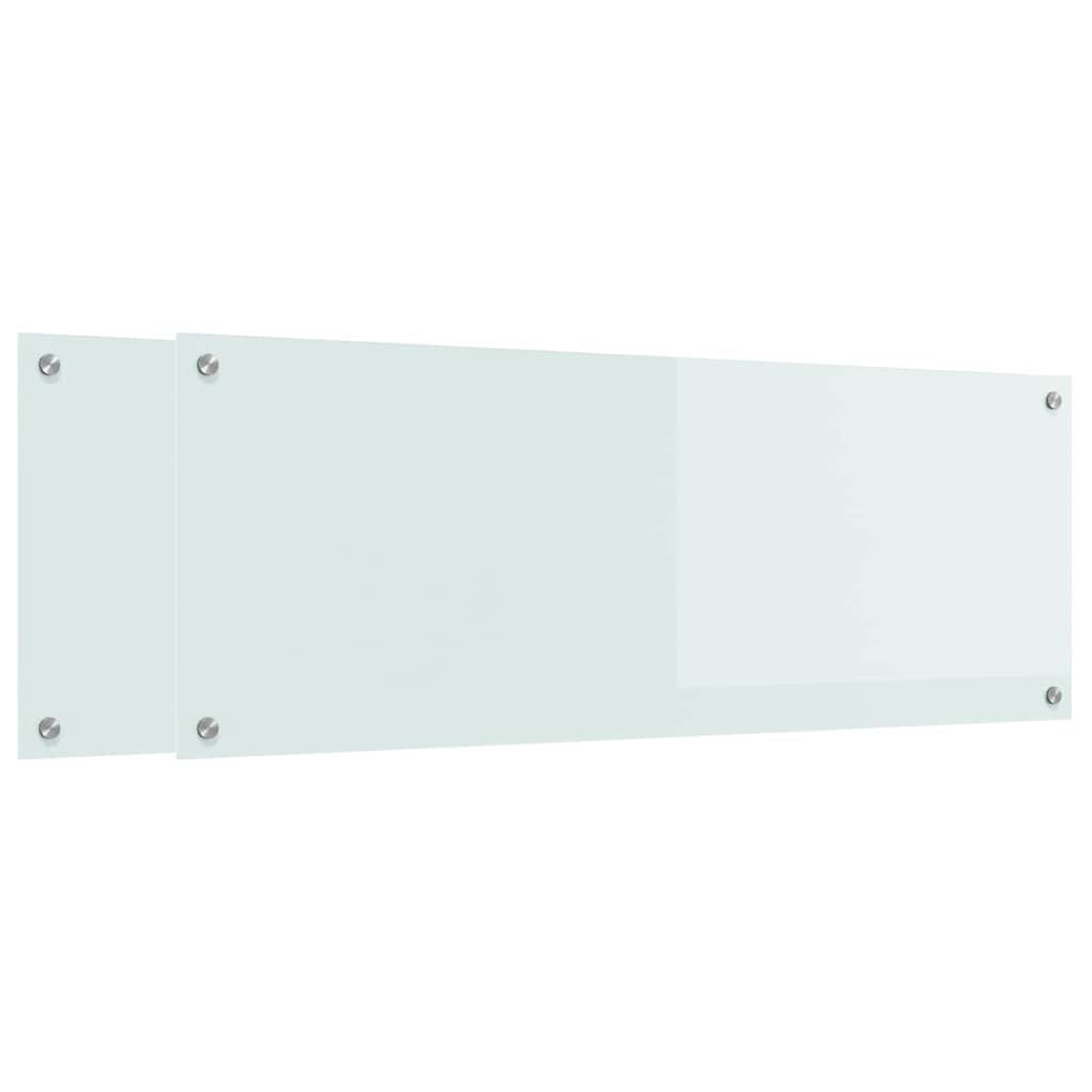 Vidaxxl crédence de cuisine 2 pcs blanc 110 x 40 cm verre trempé