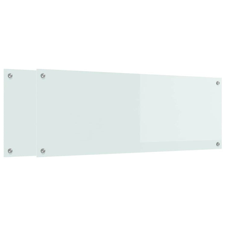 Vidaxxl crédence de cuisine 2 pcs blanc 110 x 40 cm verre trempé