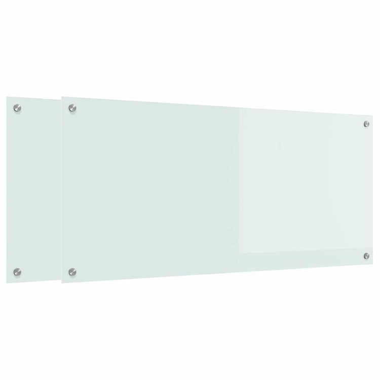 VidaXL crédence de cuisine 2 pcs blanc 110 x 50 cm verre trempé