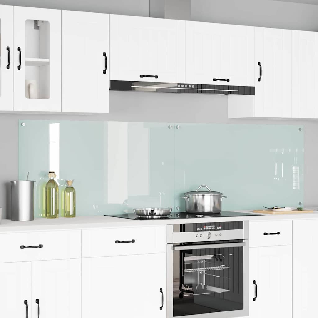 Vidaxxl crédence de cuisine 2 pcs blanc 110 x 60 cm verre trempé