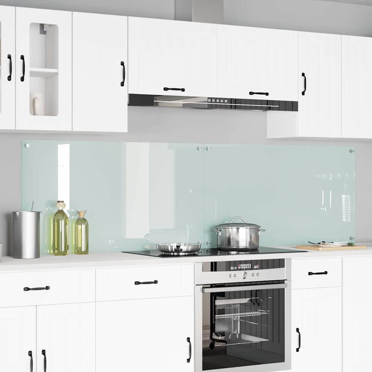 Vidaxxl crédence de cuisine 2 pcs blanc 110 x 60 cm verre trempé