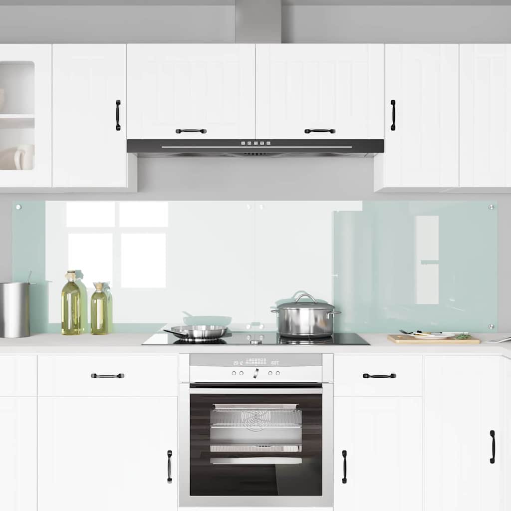 Vidaxxl crédence de cuisine 2 pcs blanc 110 x 60 cm verre trempé