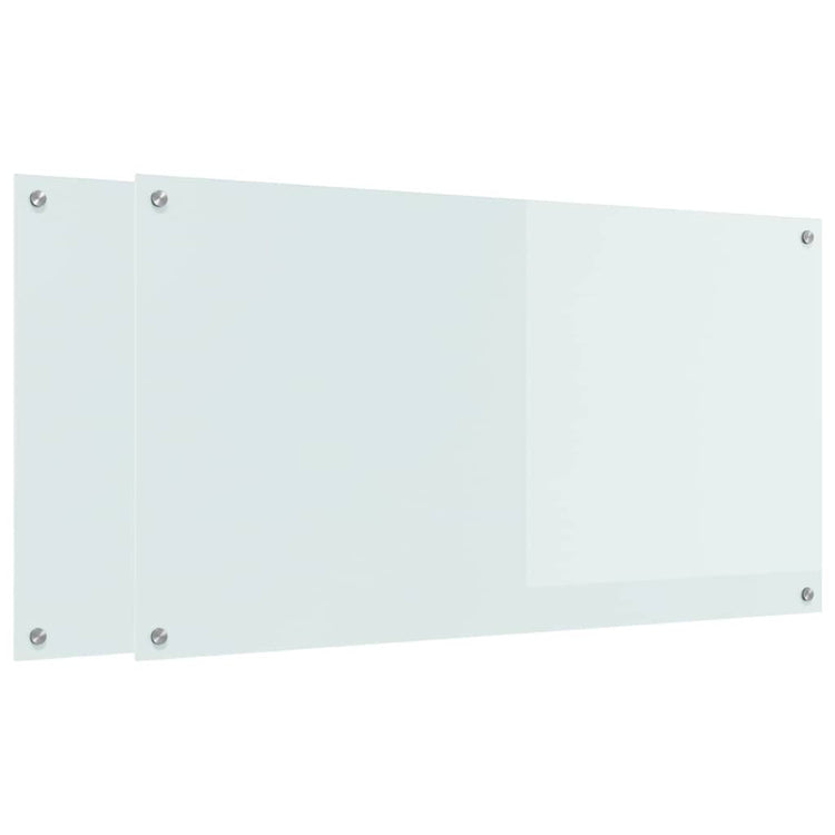 Vidaxxl crédence de cuisine 2 pcs blanc 110 x 60 cm verre trempé