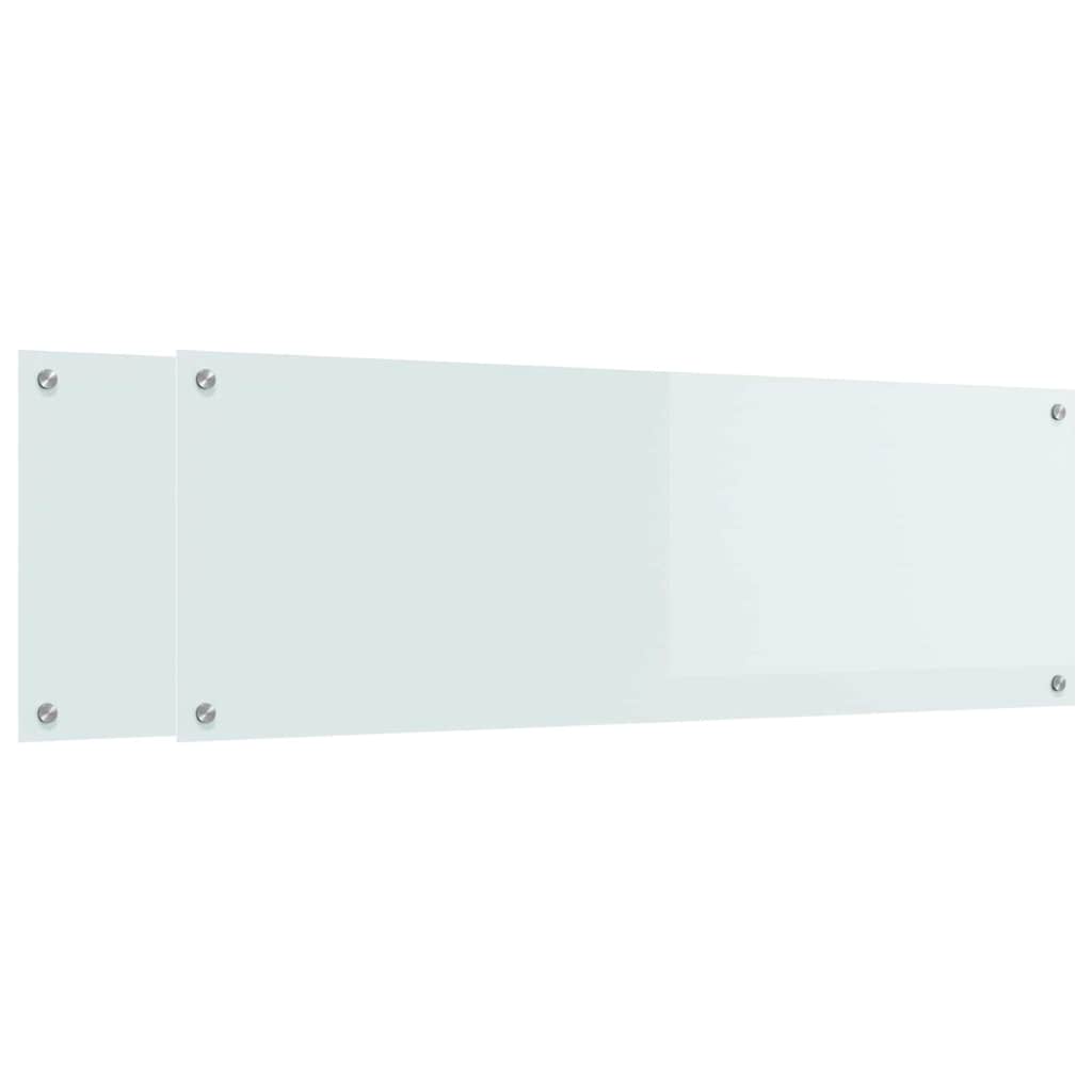 VidaXL crédence de cuisine 2 pcs blanc 120 x 40 cm verre trempé