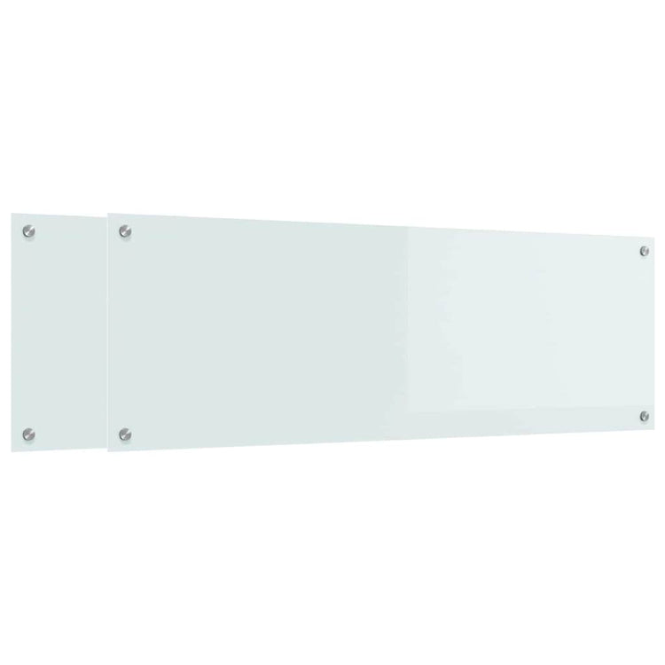 VidaXL crédence de cuisine 2 pcs blanc 120 x 40 cm verre trempé