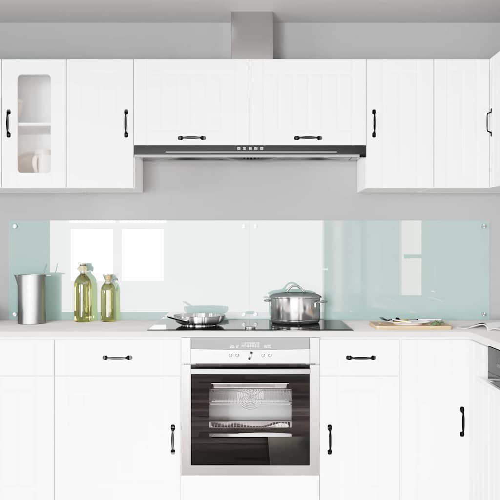 VidaXL crédence de cuisine 2 pcs blanc 120 x 50 cm verre trempé