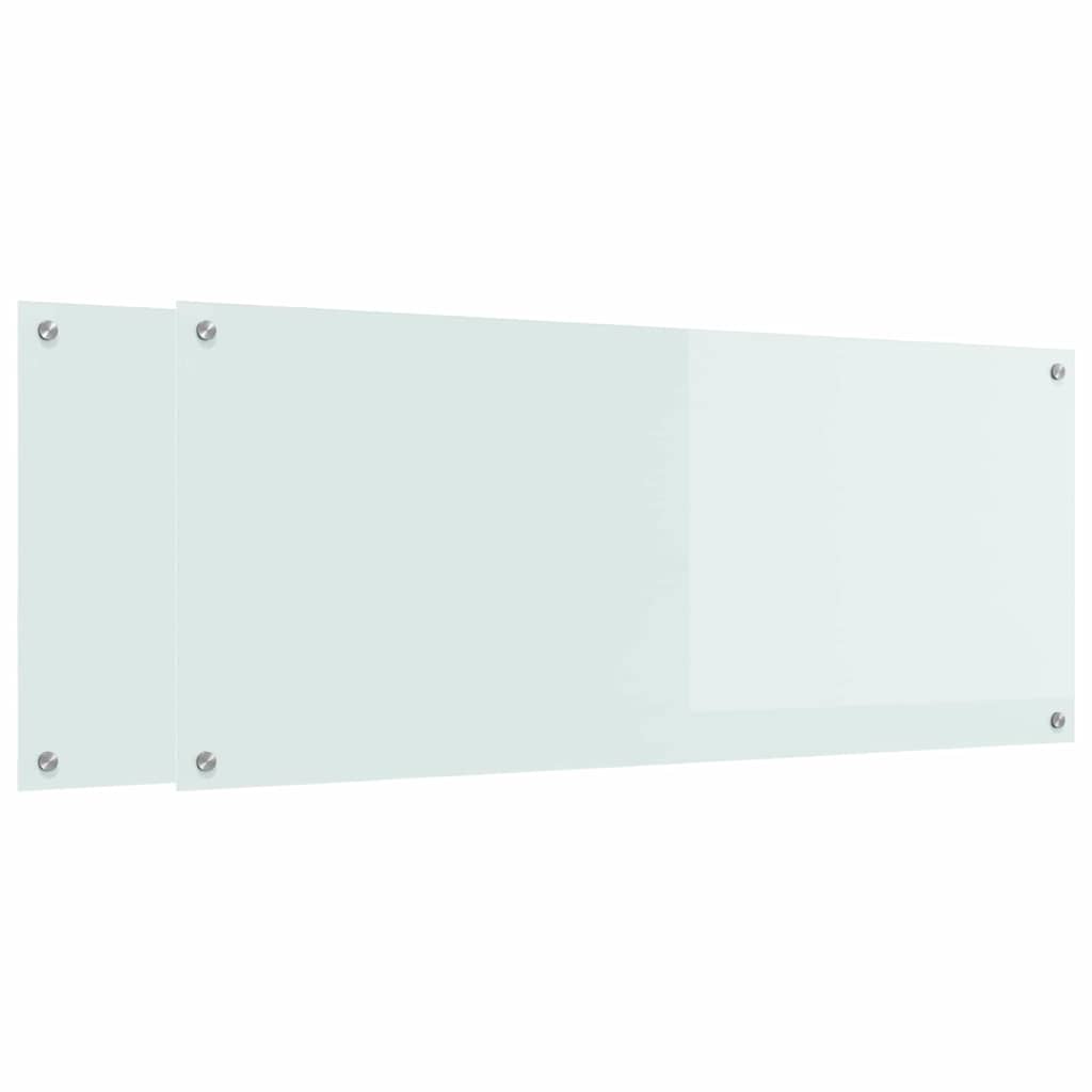 VidaXL crédence de cuisine 2 pcs blanc 120 x 50 cm verre trempé