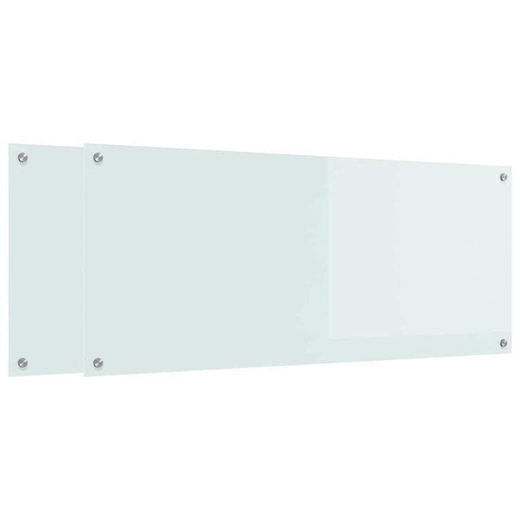 VidaXL crédence de cuisine 2 pcs blanc 120 x 50 cm verre trempé
