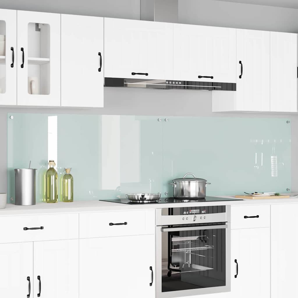 Vidaxxl crédence de cuisine 2 pcs blanc 120 x 60 cm verre trempé