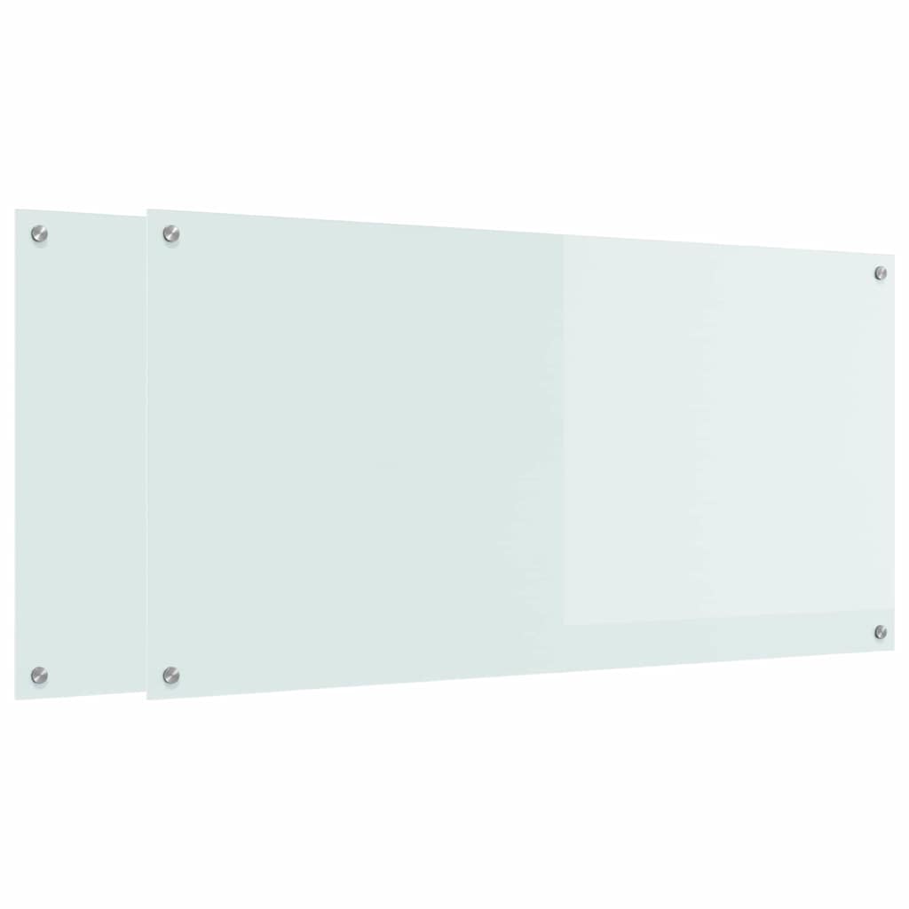 Vidaxxl crédence de cuisine 2 pcs blanc 120 x 60 cm verre trempé
