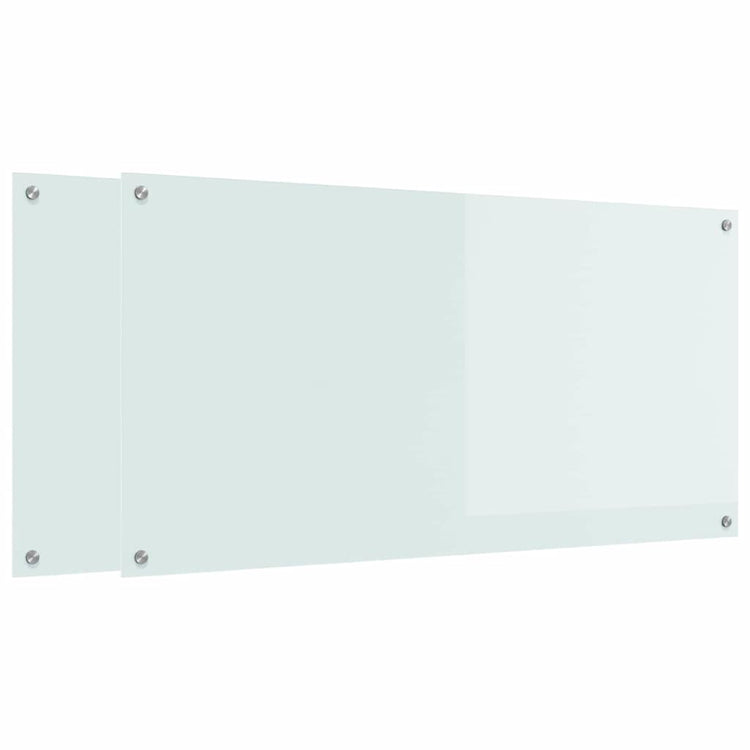 Vidaxxl crédence de cuisine 2 pcs blanc 120 x 60 cm verre trempé