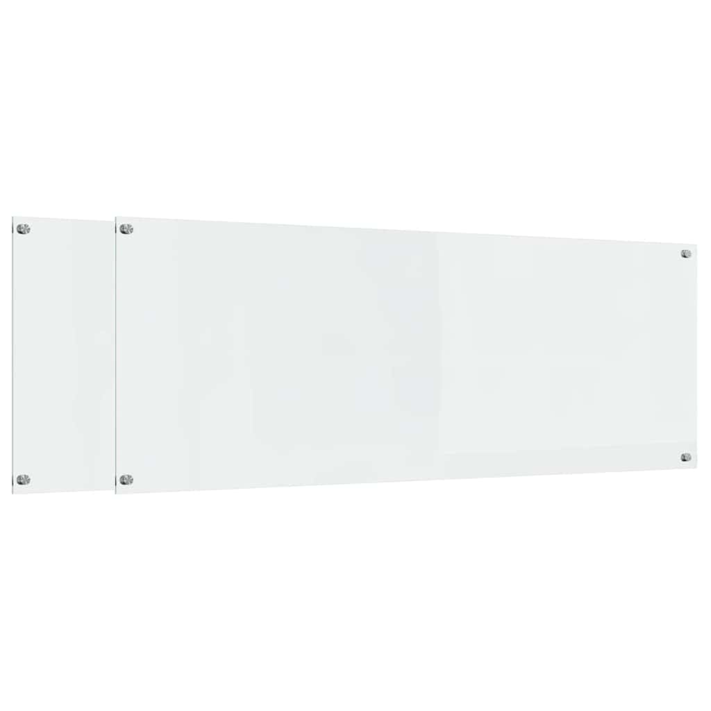 Vidaxxl crédence de cuisine 2 pcs transparent 110 x 40 cm verre trempé