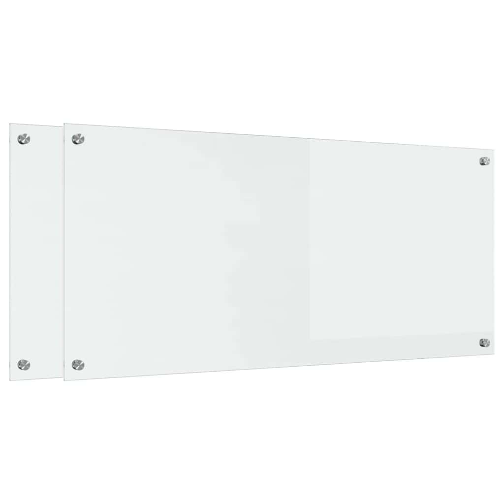 VidaXL crédence de cuisine 2 pcs transparent 110 x 50 cm verre trempé