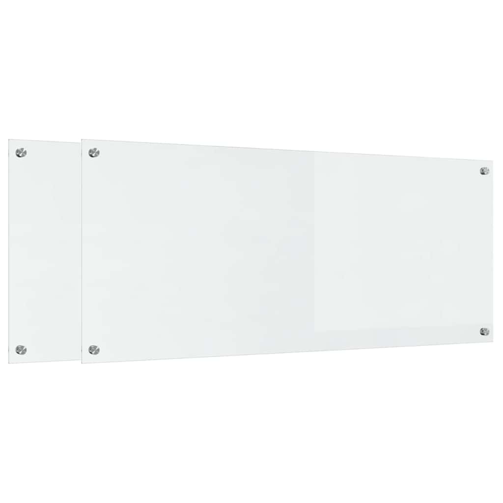 VidaXL crédence de cuisine 2 pcs transparent 120 x 50 cm verre trempé