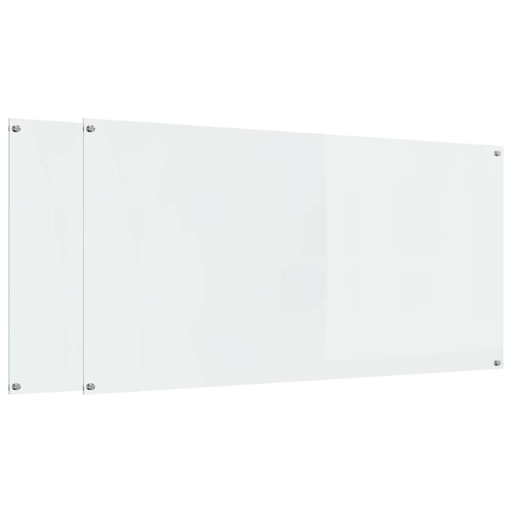 Vidaxxl crédence de cuisine 2 pcs transparent 120 x 60 cm verre trempé