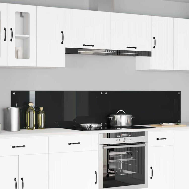 Vidaxxl crédence de cuisine 2 pcs noir 110 x 40 cm verre trempé