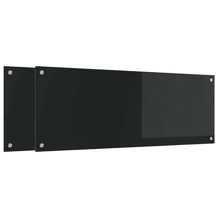 Vidaxxl crédence de cuisine 2 pcs noir 110 x 40 cm verre trempé