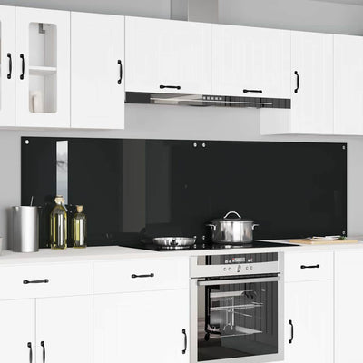 Vidaxxl crédence de cuisine 2 pcs noir 110 x 60 cm verre trempé