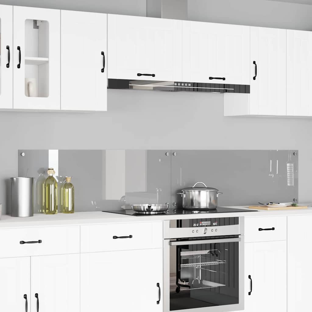 Vidaxxl crédence de cuisine 2 pcs gris clair 110 x 40 cm verre trempé