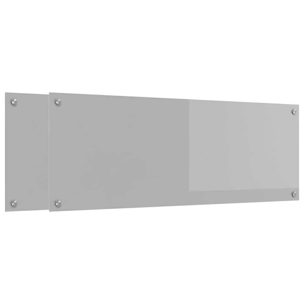 Vidaxxl crédence de cuisine 2 pcs gris clair 110 x 40 cm verre trempé