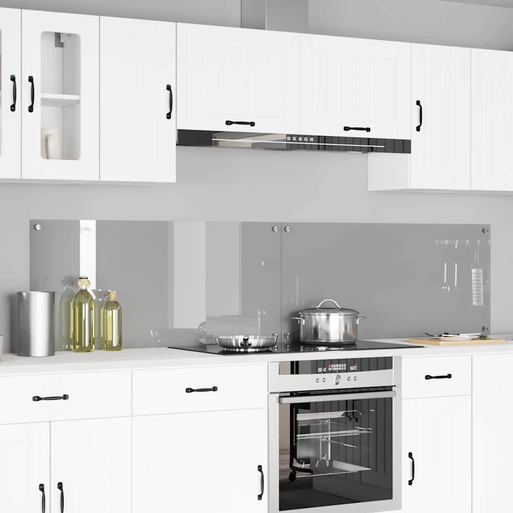 Vidaxxl crédence de cuisine 2 pcs gris clair 110 x 50 cm verre trempé