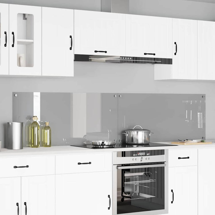 Vidaxxl crédence de cuisine 2 pcs gris clair 110 x 50 cm verre trempé