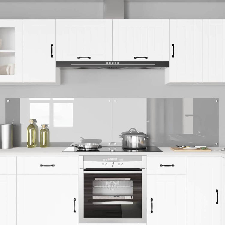 Vidaxxl crédence de cuisine 2 pcs gris clair 110 x 50 cm verre trempé
