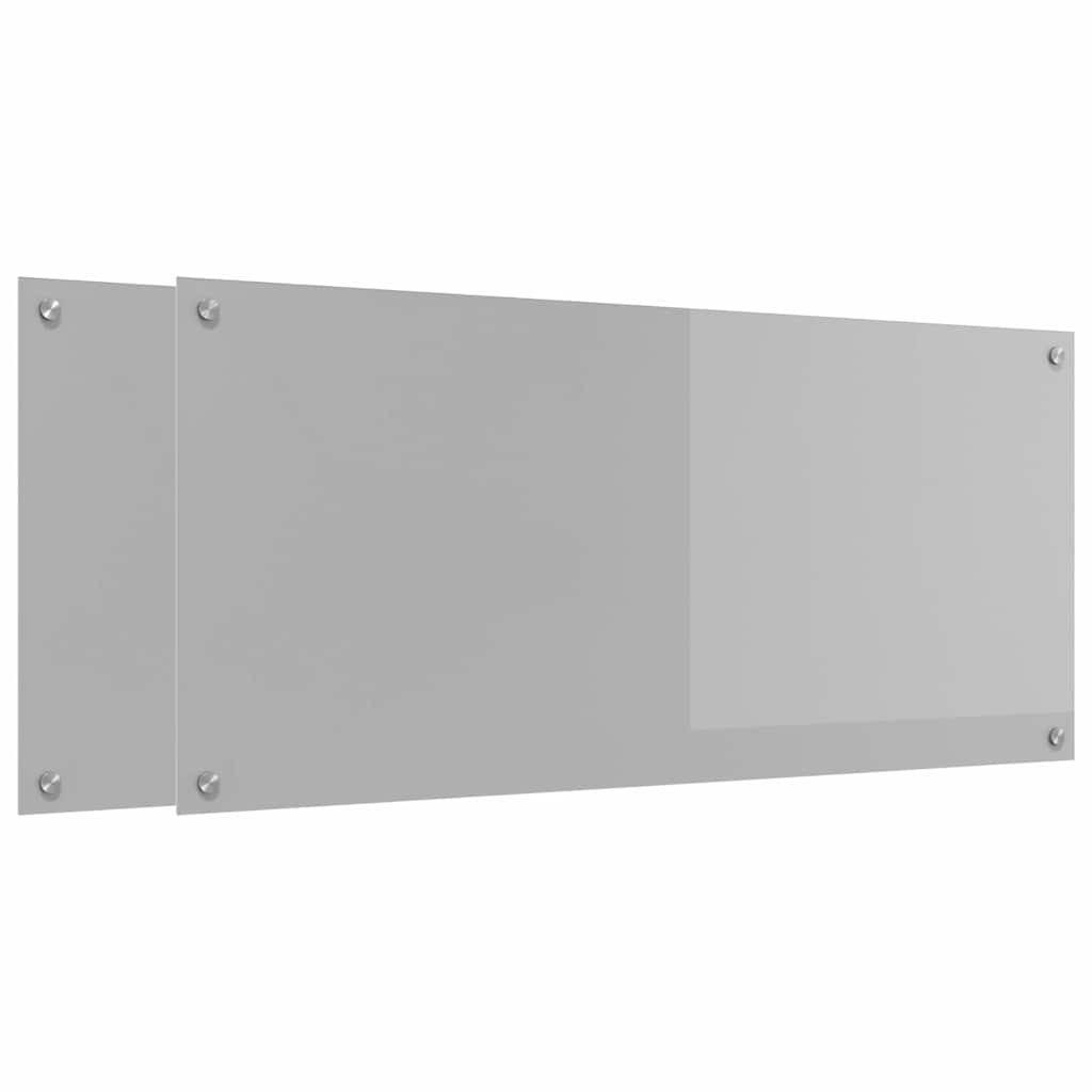 Vidaxxl crédence de cuisine 2 pcs gris clair 110 x 50 cm verre trempé