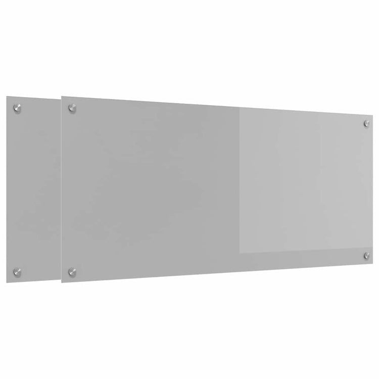 Vidaxxl crédence de cuisine 2 pcs gris clair 110 x 50 cm verre trempé