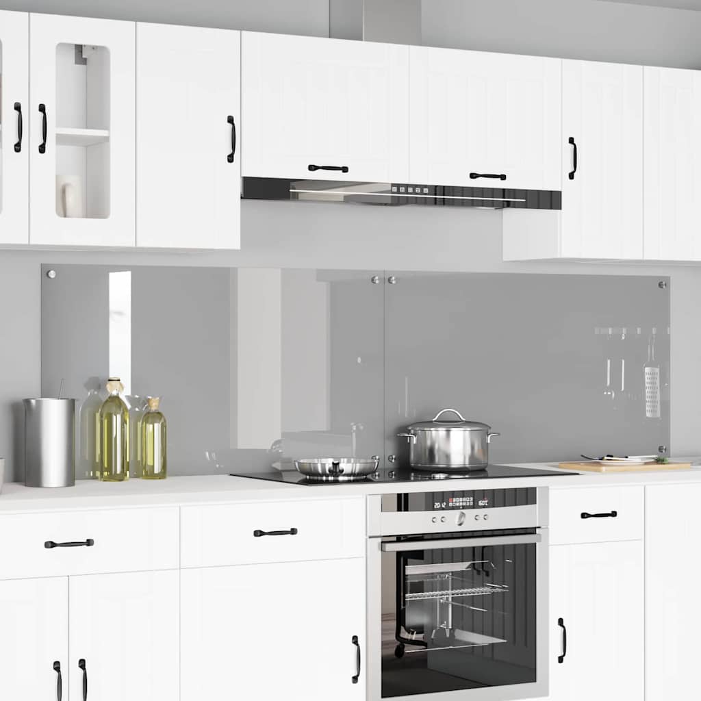 Vidaxxl crédence de cuisine 2 pcs gris clair 110 x 60 cm verre trempé