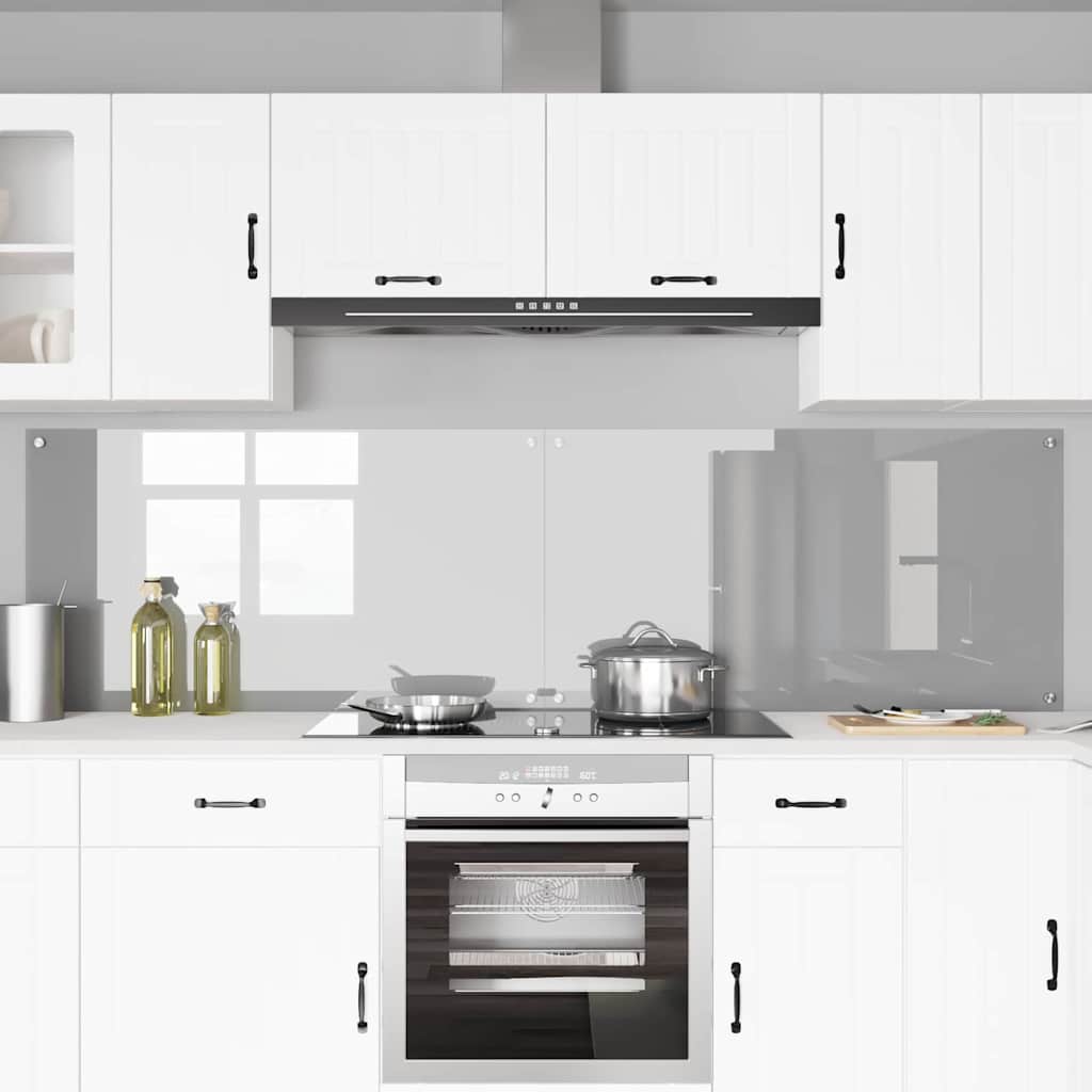 Vidaxxl crédence de cuisine 2 pcs gris clair 110 x 60 cm verre trempé