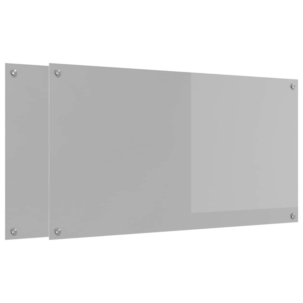 Vidaxxl crédence de cuisine 2 pcs gris clair 110 x 60 cm verre trempé