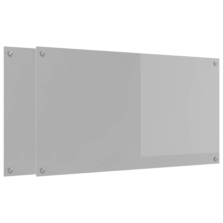 Vidaxxl crédence de cuisine 2 pcs gris clair 110 x 60 cm verre trempé