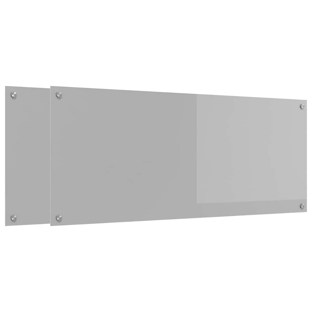 Vidaxxl crédence de cuisine 2 pcs gris clair 120 x 50 cm verre trempé