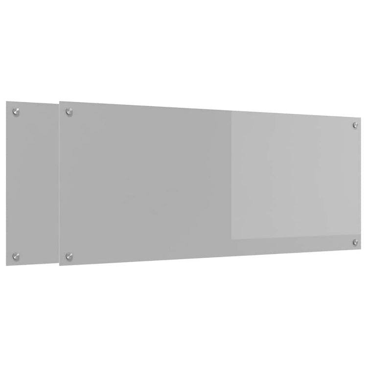 Vidaxxl crédence de cuisine 2 pcs gris clair 120 x 50 cm verre trempé