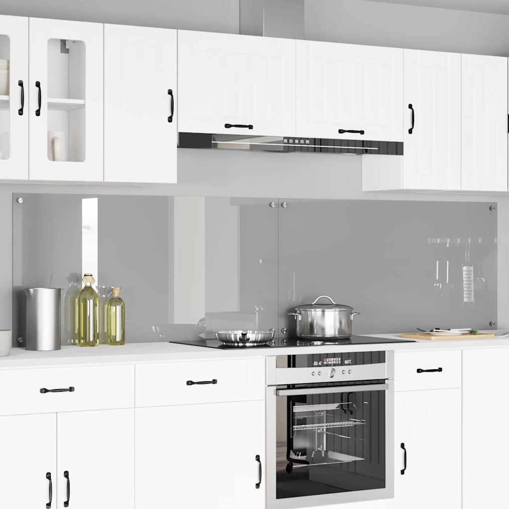 Vidaxxl crédence de cuisine 2 pcs gris clair 120 x 60 cm verre trempé