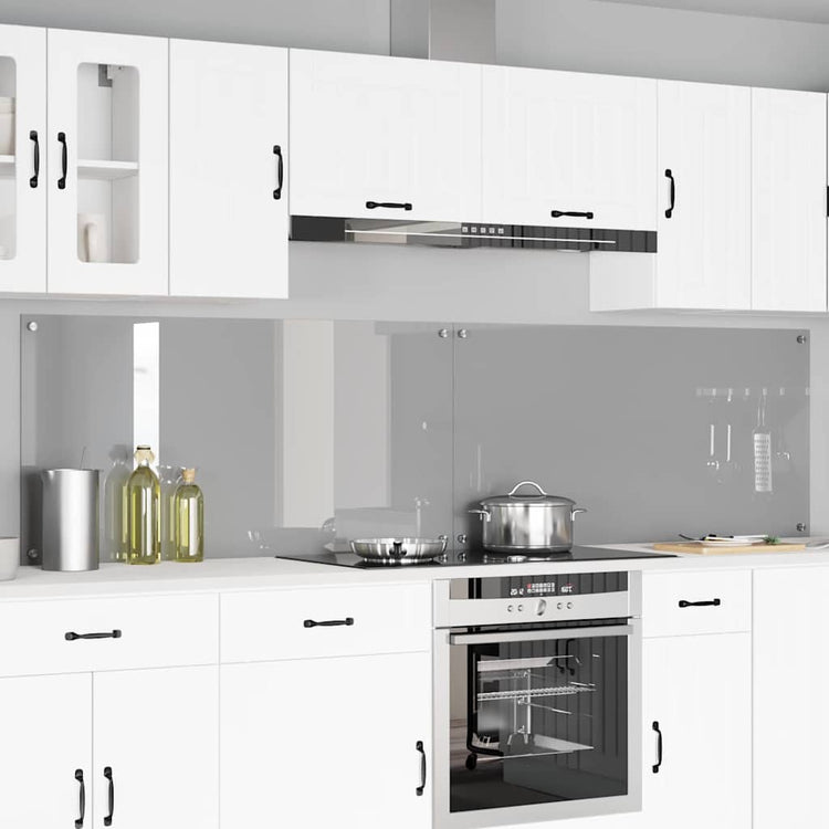 Vidaxxl crédence de cuisine 2 pcs gris clair 120 x 60 cm verre trempé