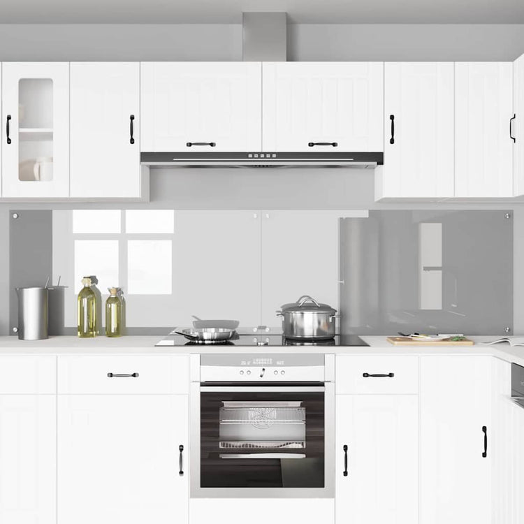 Vidaxxl crédence de cuisine 2 pcs gris clair 120 x 60 cm verre trempé