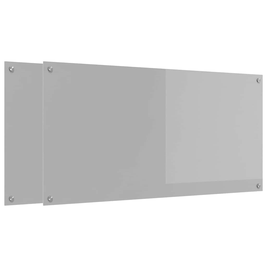 Vidaxxl crédence de cuisine 2 pcs gris clair 120 x 60 cm verre trempé
