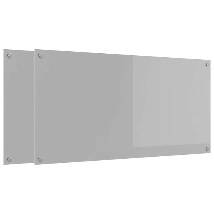 Vidaxxl crédence de cuisine 2 pcs gris clair 120 x 60 cm verre trempé