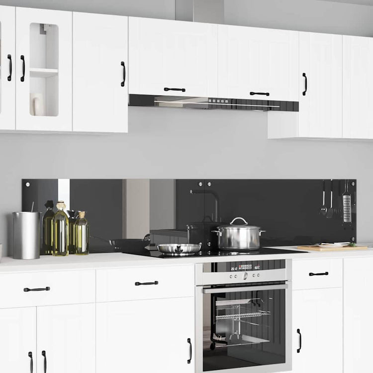 Vidaxxl crédence de cuisine 2 pcs gris foncé 110 x 40 cm verre trempé