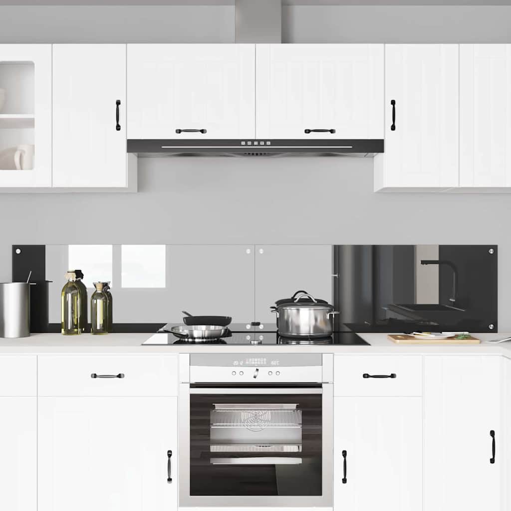 Vidaxxl crédence de cuisine 2 pcs gris foncé 110 x 40 cm verre trempé