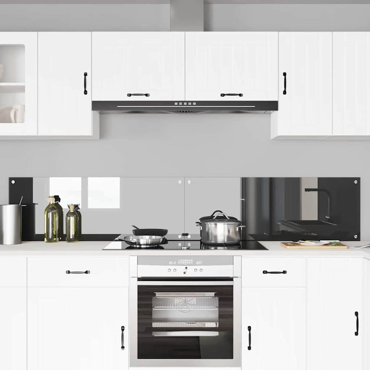 Vidaxxl crédence de cuisine 2 pcs gris foncé 110 x 40 cm verre trempé