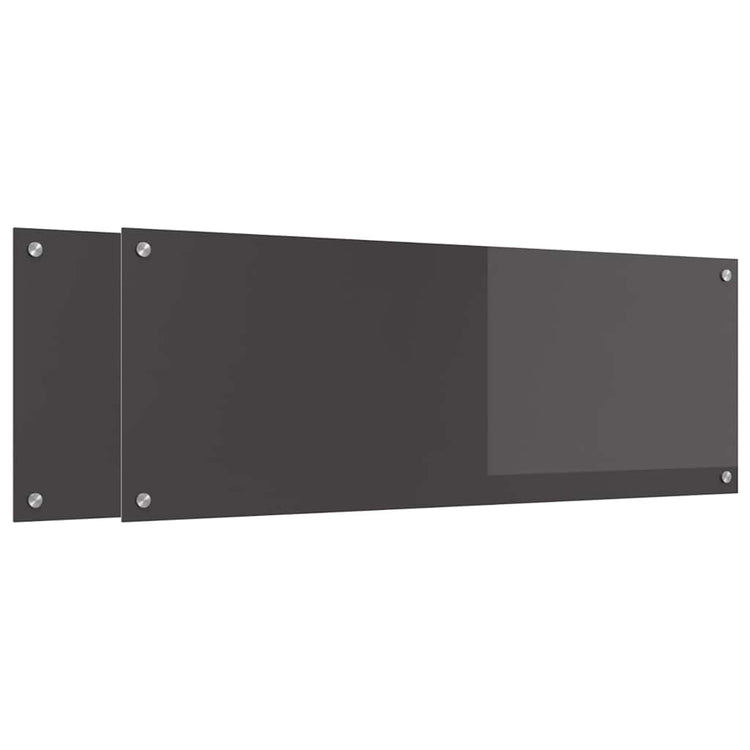 Vidaxxl crédence de cuisine 2 pcs gris foncé 110 x 40 cm verre trempé