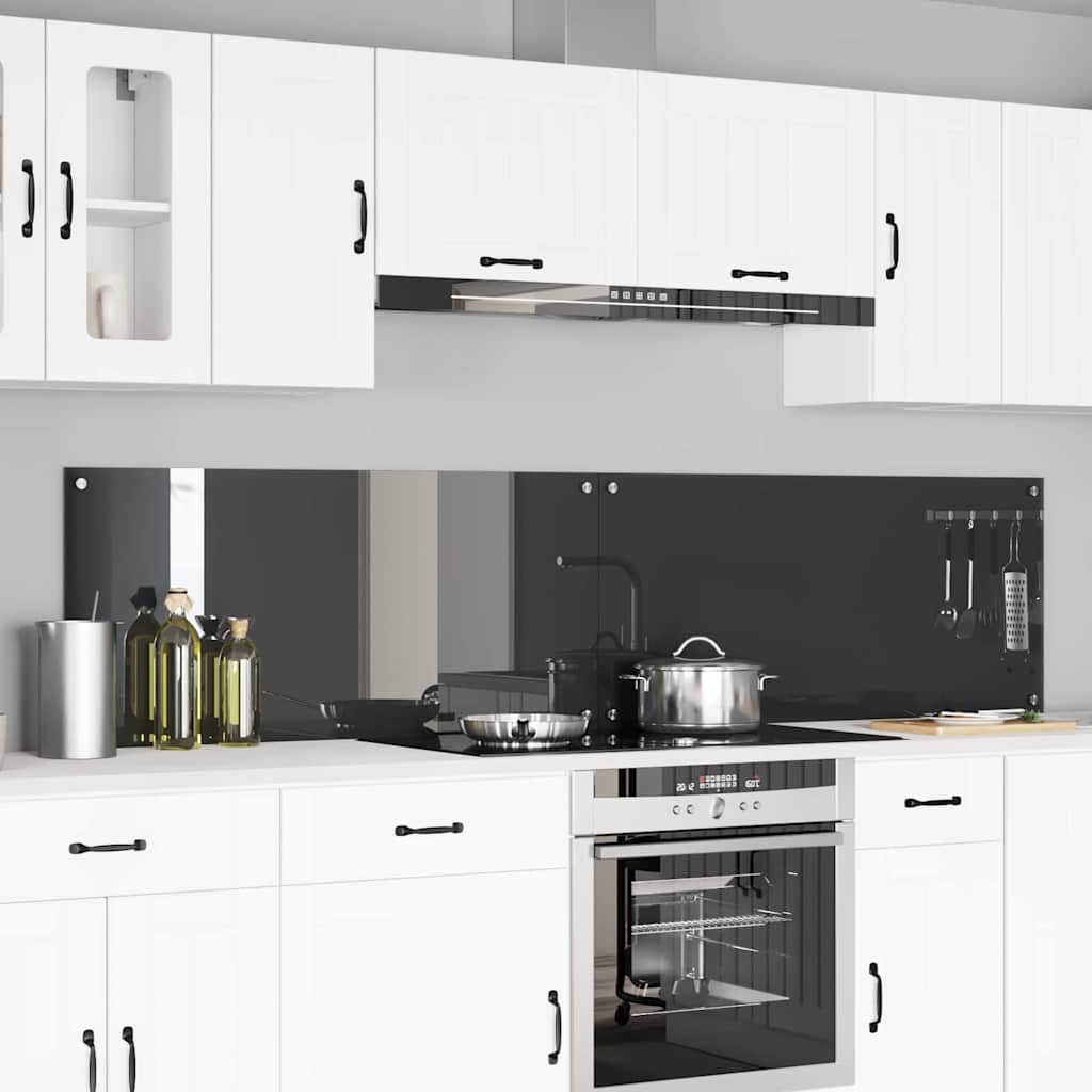 Vidaxxl crédence de cuisine 2 pcs gris foncé 110 x 50 cm verre trempé