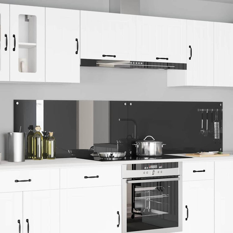 Vidaxxl crédence de cuisine 2 pcs gris foncé 110 x 50 cm verre trempé