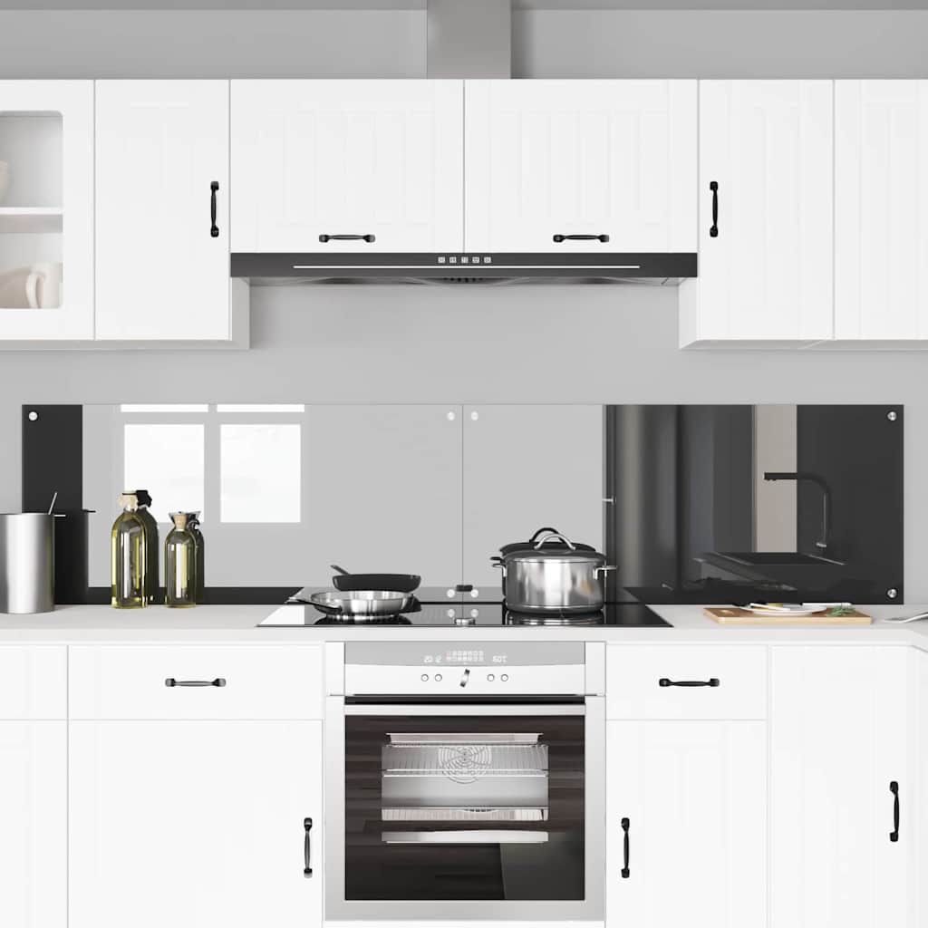 Vidaxxl crédence de cuisine 2 pcs gris foncé 110 x 50 cm verre trempé