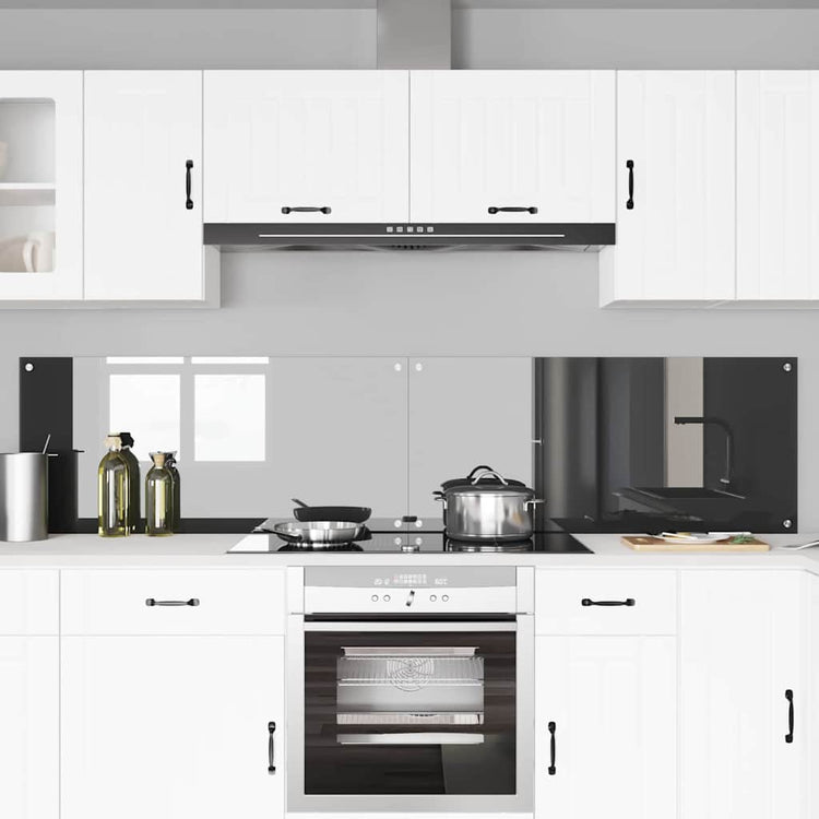 Vidaxxl crédence de cuisine 2 pcs gris foncé 110 x 50 cm verre trempé