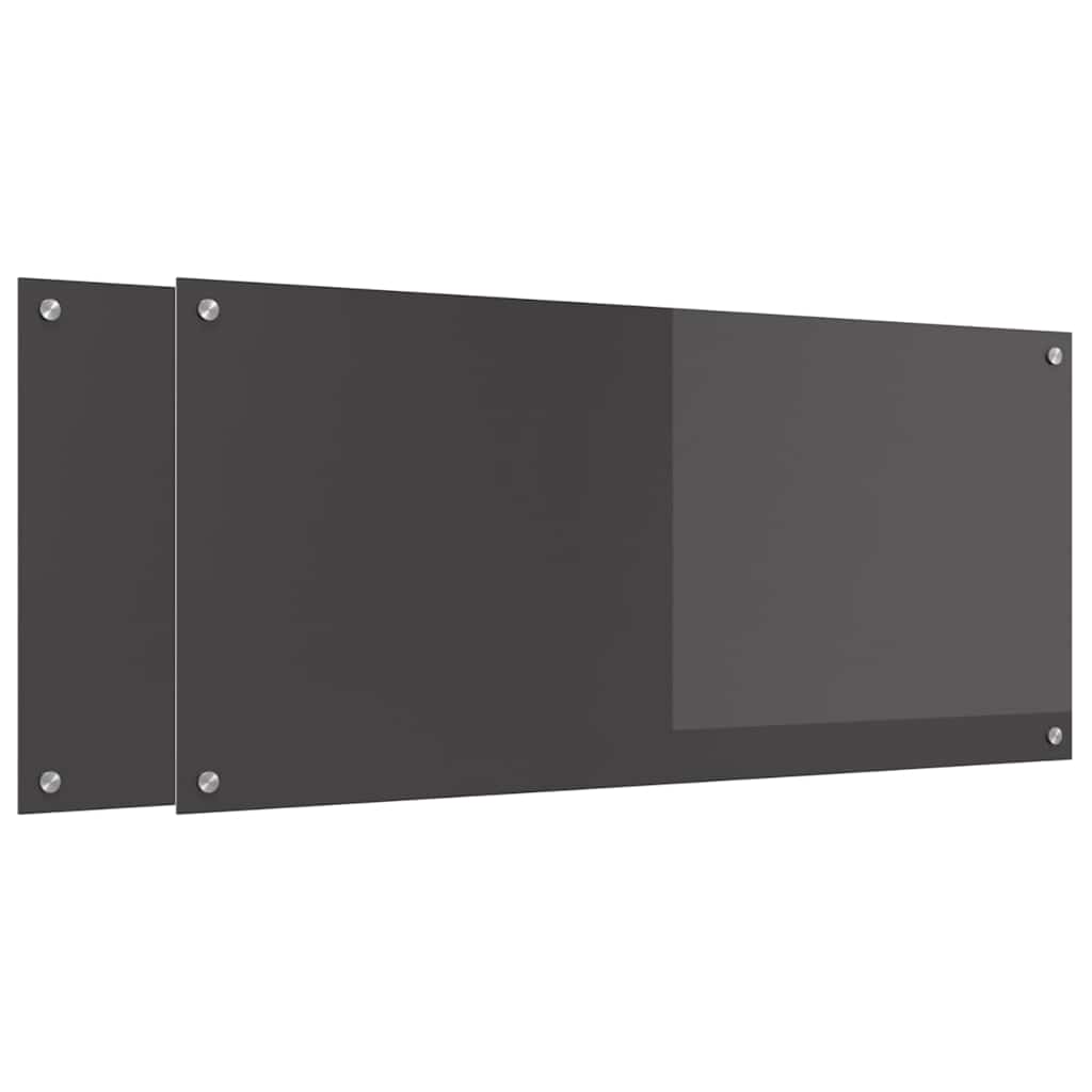Vidaxxl crédence de cuisine 2 pcs gris foncé 110 x 50 cm verre trempé