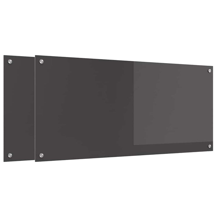 Vidaxxl crédence de cuisine 2 pcs gris foncé 110 x 50 cm verre trempé